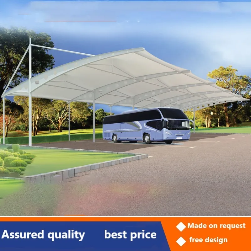 Pole-type parking awning Jiangsu membrane structure parking shed Outdoor sunshade electric car awning