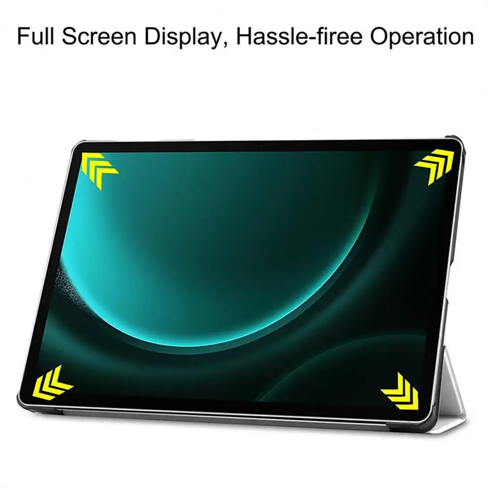 เคสแท็บเล็ตหนังเทียมพร้อมตัวยึดพับสามทบสำหรับ Galaxy Tab S9 FE 10.9นิ้ว SM-X510/SM-X1516