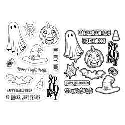 2024 New Halloween Boo Cute Creepy Clear Stamps Cutting Dies Scrapbooking Paper Making Frames Card Craft
