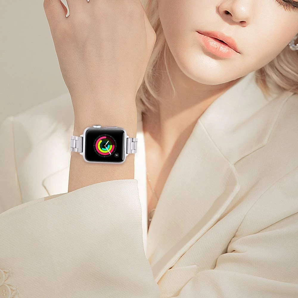 여성용 얇은 금속 밴드, 애플 워치 38mm 40mm 41mm 슬림 스테인레스 스틸 손목 밴드 스트랩, iWatch Ultra SE 9, 8, 7, 6/5 팔찌