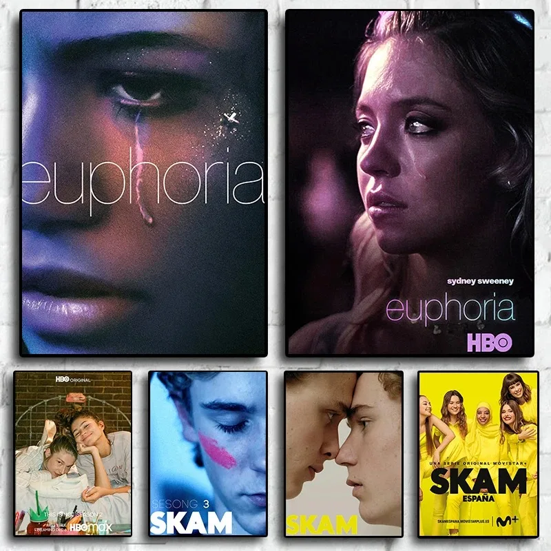 Pintura en lienzo de calidad de Euphoria /Skam American Classic Drama Movie, Evak Danmei, sala de estar póster para, arte para decoración de pared del hogar