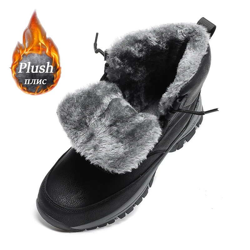 Winter 2024 Męskie damskie trampki Boot Plush Trekking Shoe TPR Shoes Antypoślizgowe buty do kostki Wodoodporne skórzane ciepłe buty śniegowe