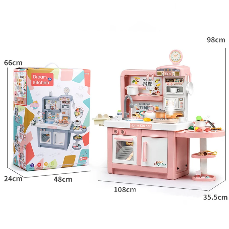 Respzed-Maison de jeu pour enfants, Simulation de cuisine, Cuisinière à induction tactile, Table à eau électrique, Ensemble de cuisine pour enfants, Jouets cadeaux