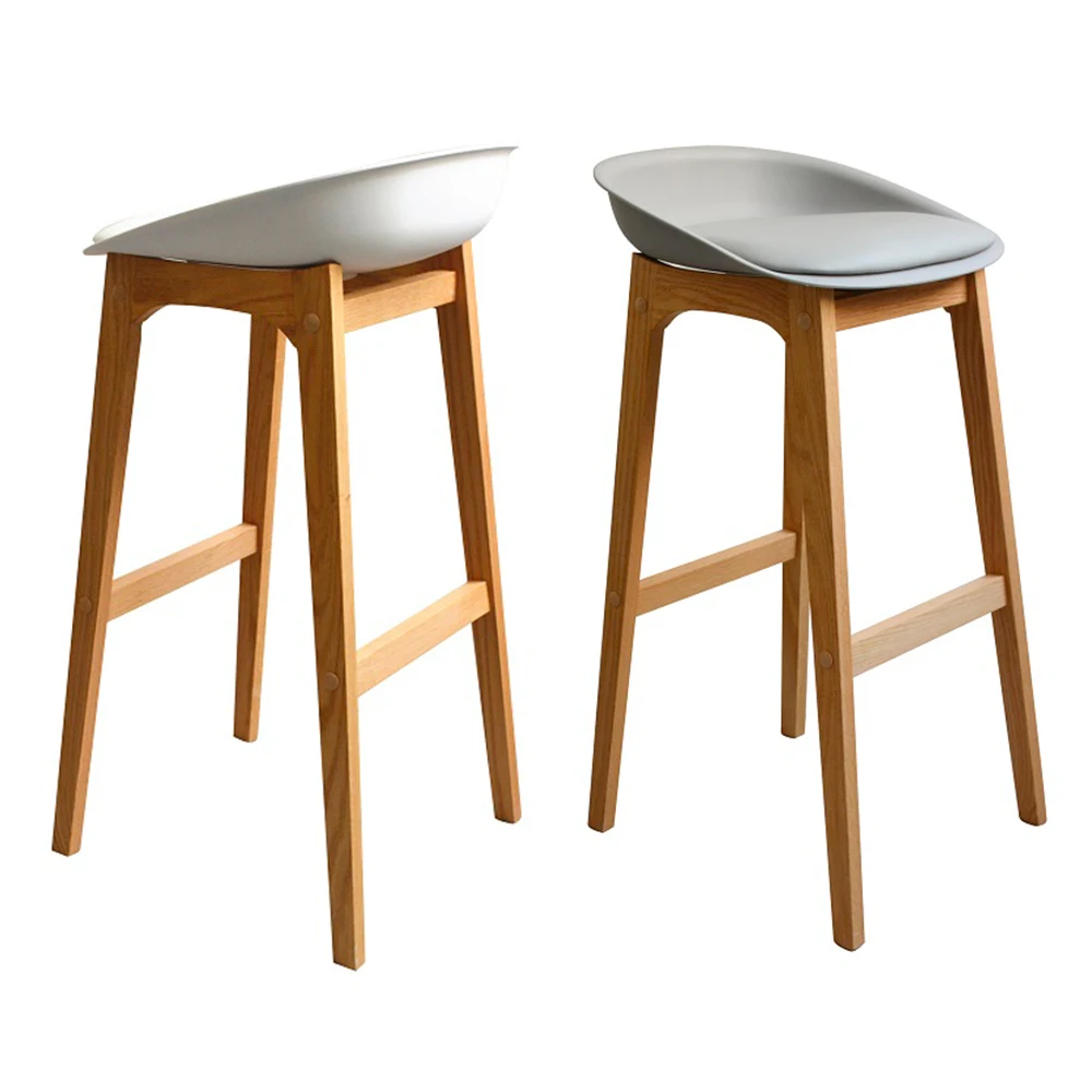 

Wholesale Modern Plastic High Bar Chair Hot Sale Chair With 4 Wood Legs