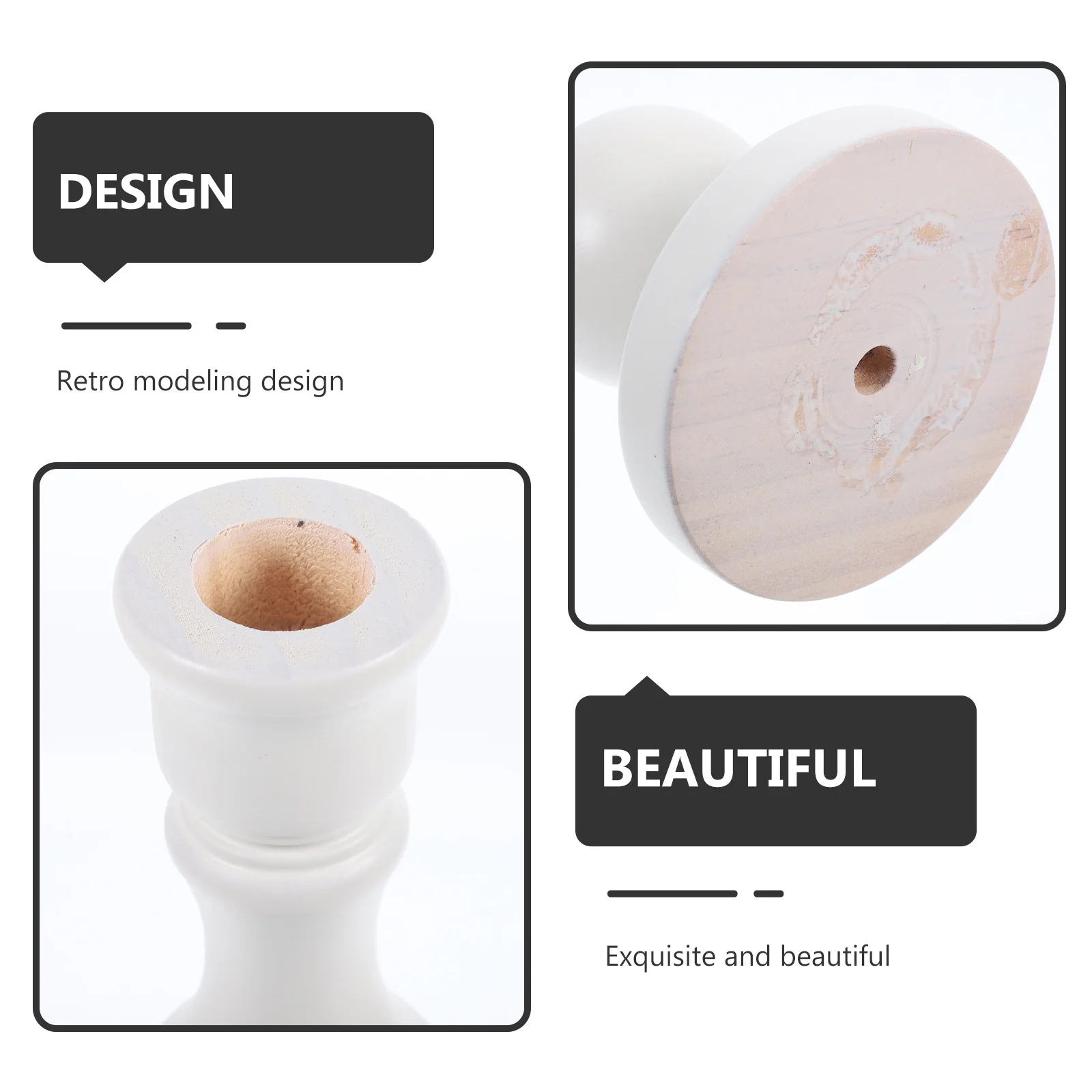 

Wooden Candlestick Holder Rustic Farmhouse Design Natural Wood Texture For Home Wedding Party Decor Table Centerpiece