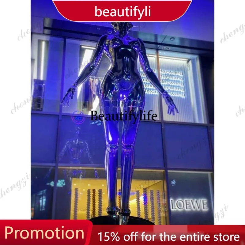 01A FRP Sculpture Bar Stage Science Fiction Electroplating Floor Ornament