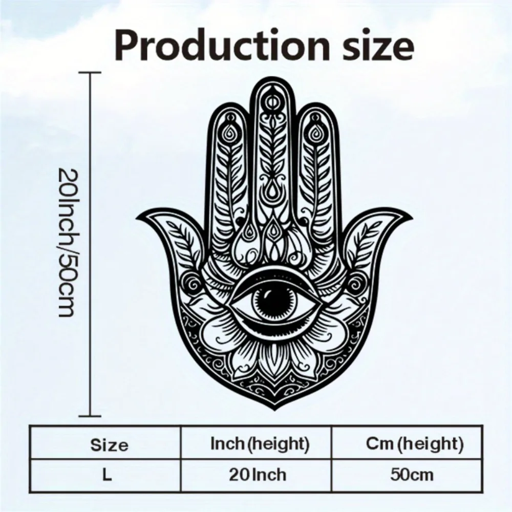 CIFBUY Metal Wall Decor Vintage Iron Hamsa Hand Evil Eye Amulet Protective Spiritual Muslim Jewish Art for Home Bedroom Living R