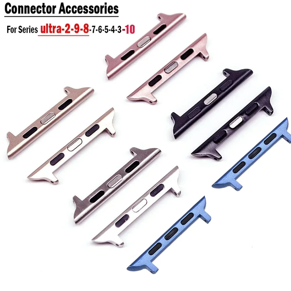 2/4/6pcs Connector For Apple Watch band Series 10 9 8 7 6 5 4 3 SE 44/40mm 42mm 41mm 46mm 45mm Metal Adapter iwatch Ultra2 49mm