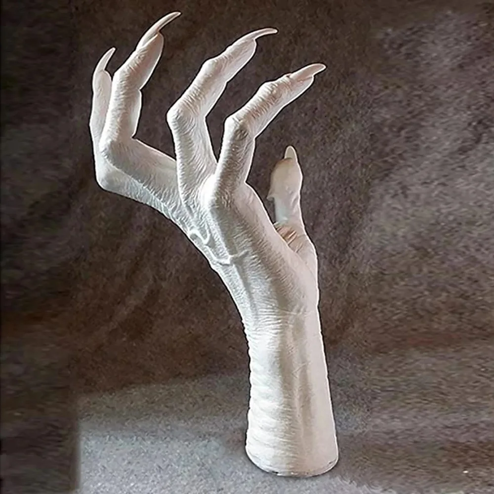 

Statue For Living Room The Witch's Hand Wall Hanging Statues Art Statue Decoration Creative Resin Props Retro Wall Hook Decorati