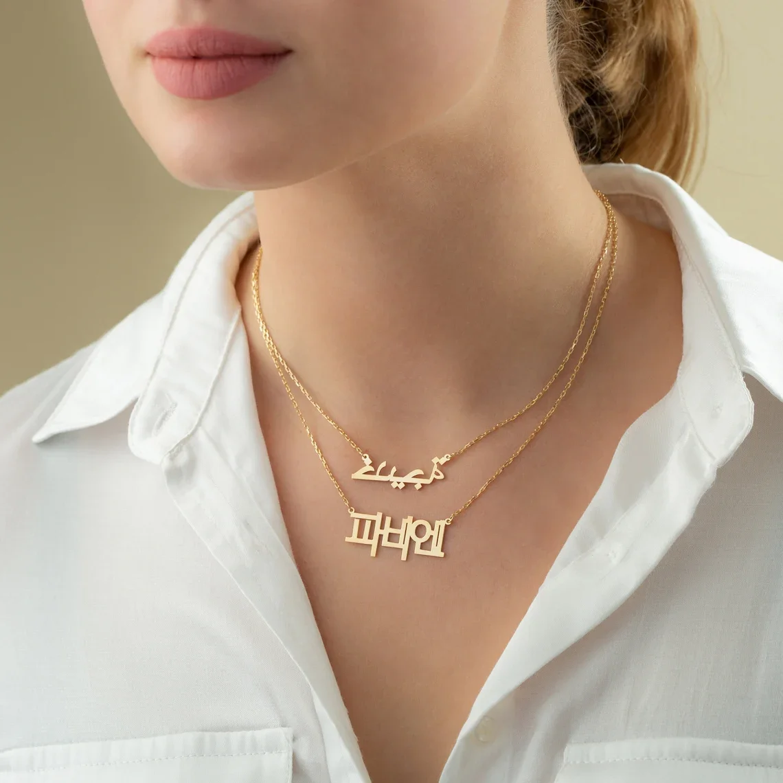 Benutzerdefinierte Namenskette für Frauen, personalisierter kursiver Buchstabenanhänger, Edelstahlschmuck, Herrenkette, Halsband, personalisierbar – Detail 12