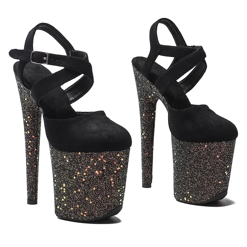 

New 20cm/8inches Shiny PU Upper Electroplate Platform High Heel Sandals Sexy Model Shoes Pole Dance Shoes 291