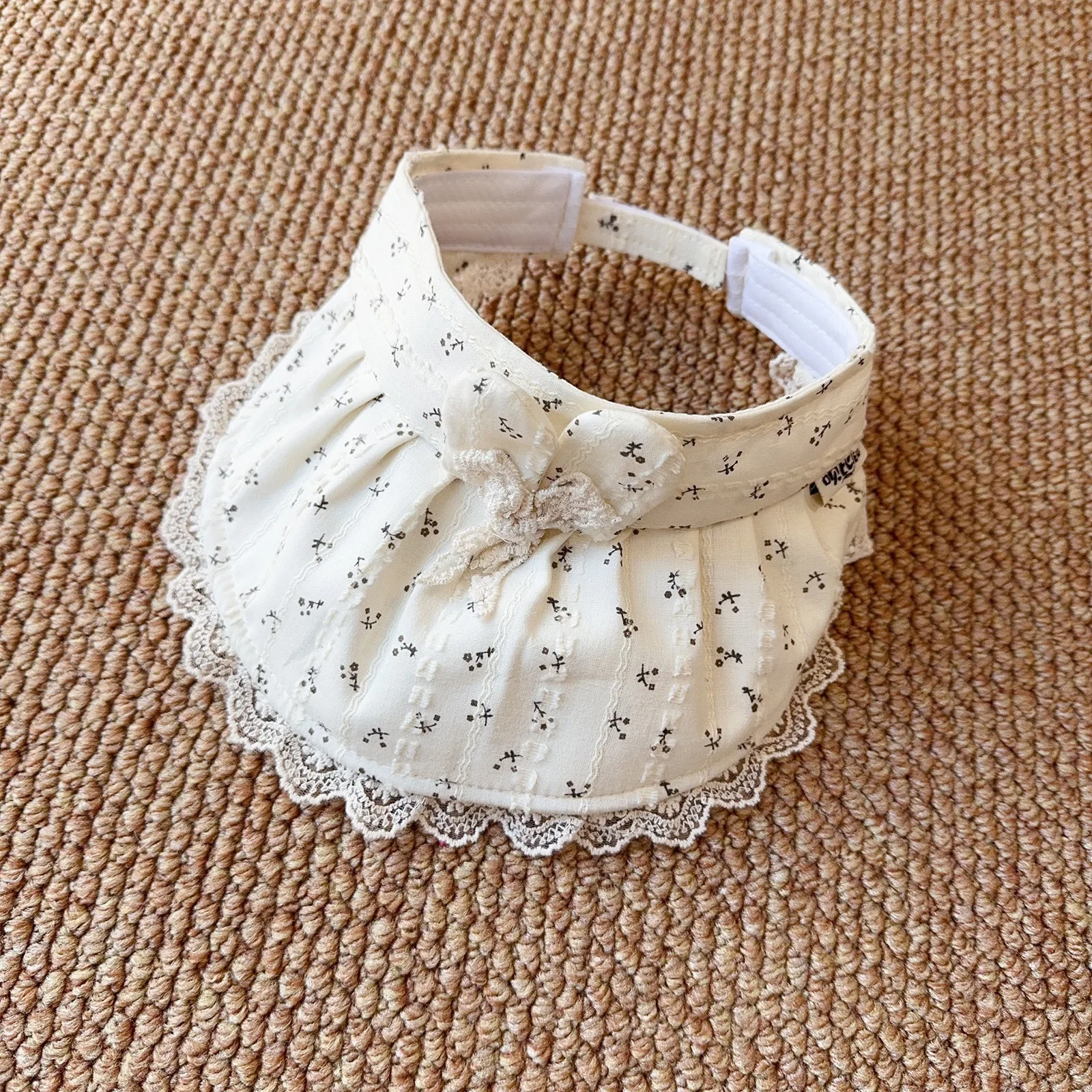 Children's Sun Hat with Large Brim Summer Outdoor Cap Baby Sun Protection Sweet INS Girl's Hat with Lace Edge No Top Sunshade view 4