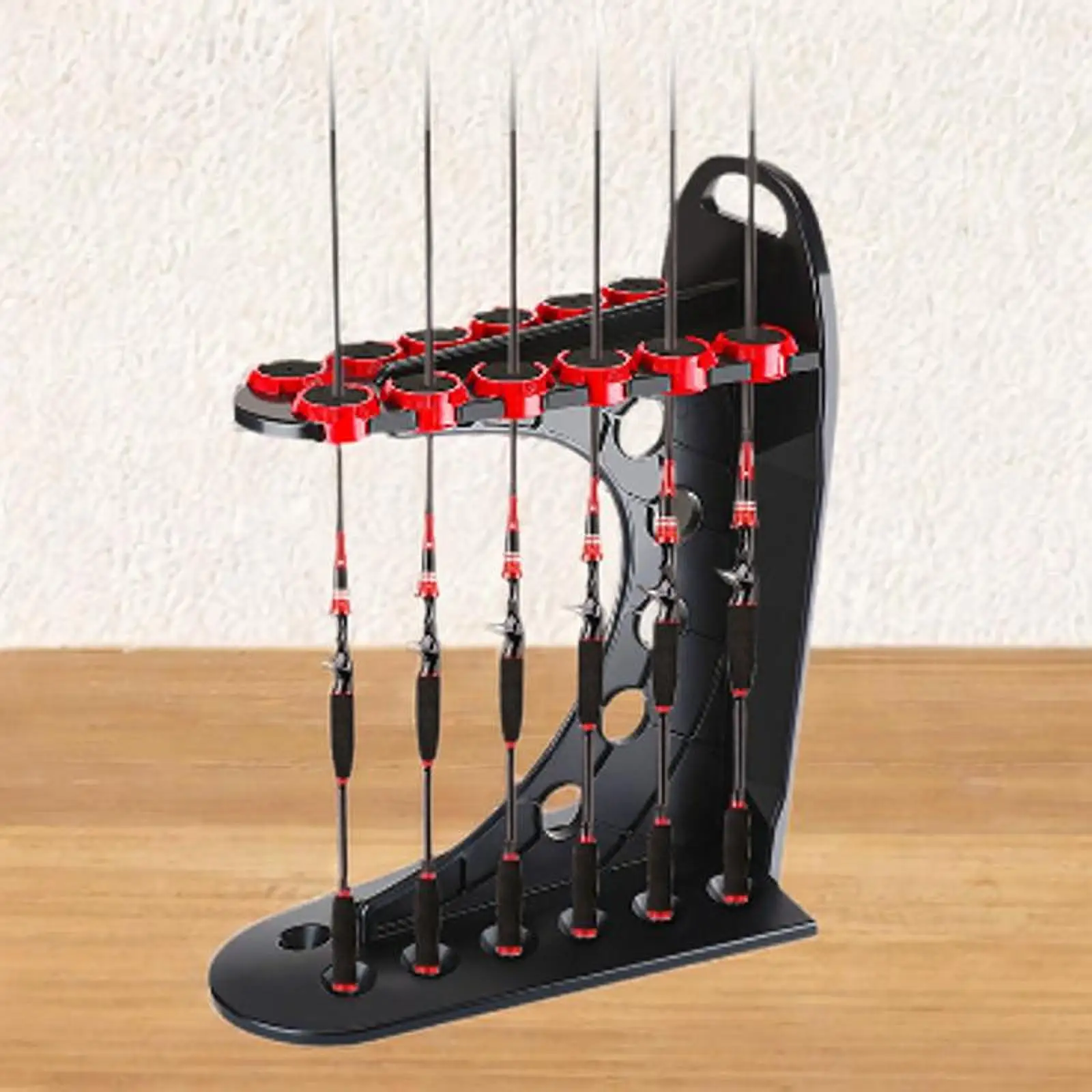 Fishing Rod Holder Pool Cue Stand Gifts Easy Installation Store Rods Indoor Outdoor Display Stand Vertical Fishing Rod Rack