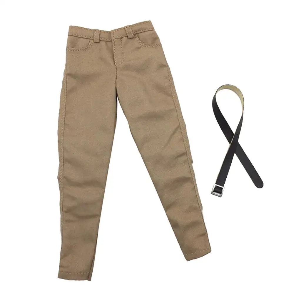 

1/6 Scale Action Figure Pants Khaki Trousers Figure Clothes for Male Doll Model Accessories