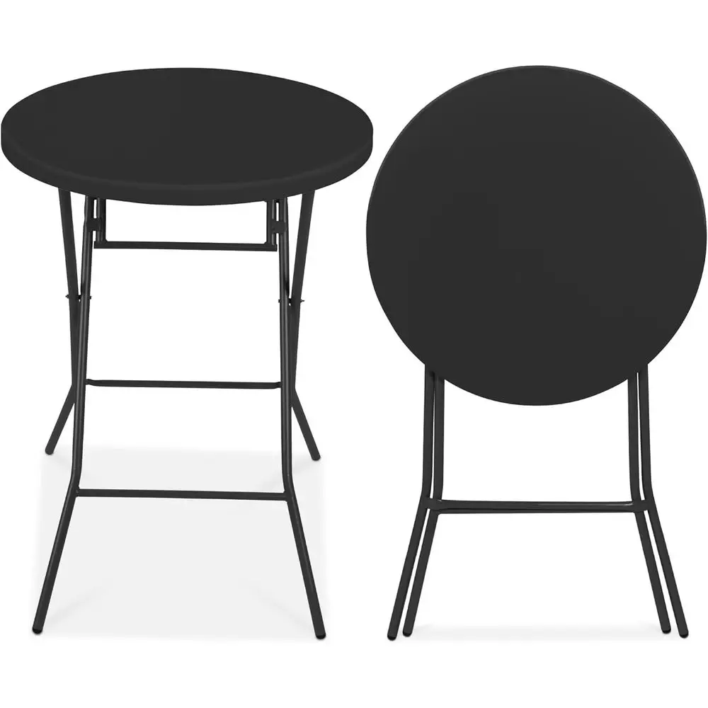 

Round 32 Bar Height Table, Indoor/Outdoor, Thick Top, Metal Base, Locking Legs, 330lb Capacity, Black