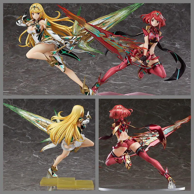 Figura de Anime Xenoblade Chronicles, Pyra Mythra, modelo coleccionable de Pvc, decoración de escritorio, regalo de cumpleaños para novio y hombre