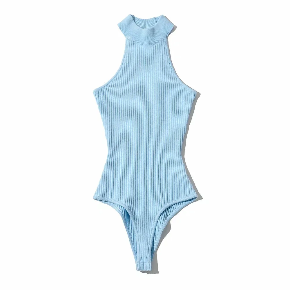 2022 Summer Elegant Sleeveless Bodysuit Women Sexy Fashion Stretchy Slim Solid Bodysuits Female Playsuits Chic Tops