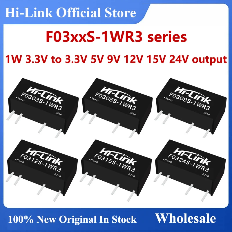 Hi-Link Mini 10pcs F0303S-1WR3 F0305S-1WR3 F0312S-1WR3 F0324S-1WR3 1W 3.3V5V9V12V15V24V DC DC Power Module In Stock Wholesale