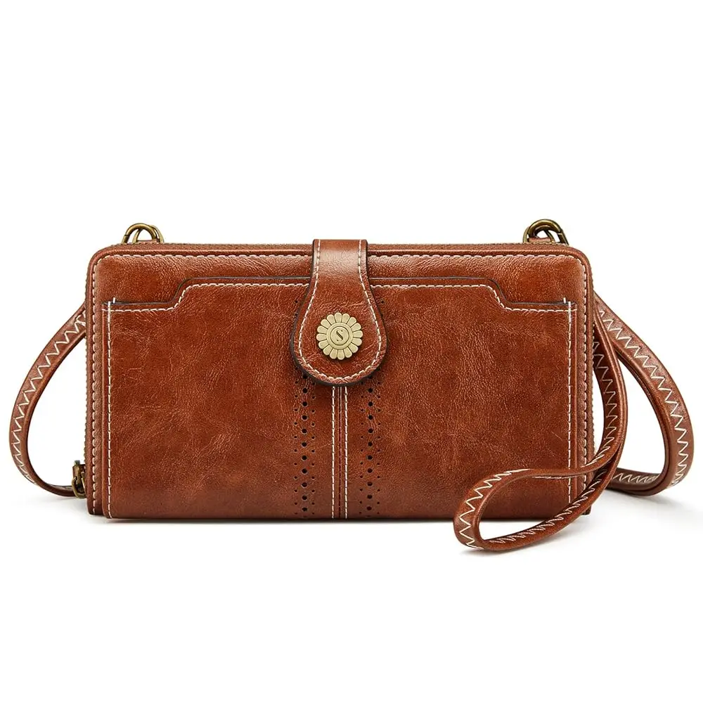

Vegan Leather Crossbody Bags for Women Small Cell Phone Purse RFID Blocking Clutch Purses with 2 Straps