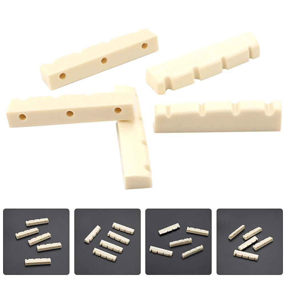 

5 Pcs Mandolin Nut Replacement 8-string Pillow Slotted Beige Abs Instrument Repair