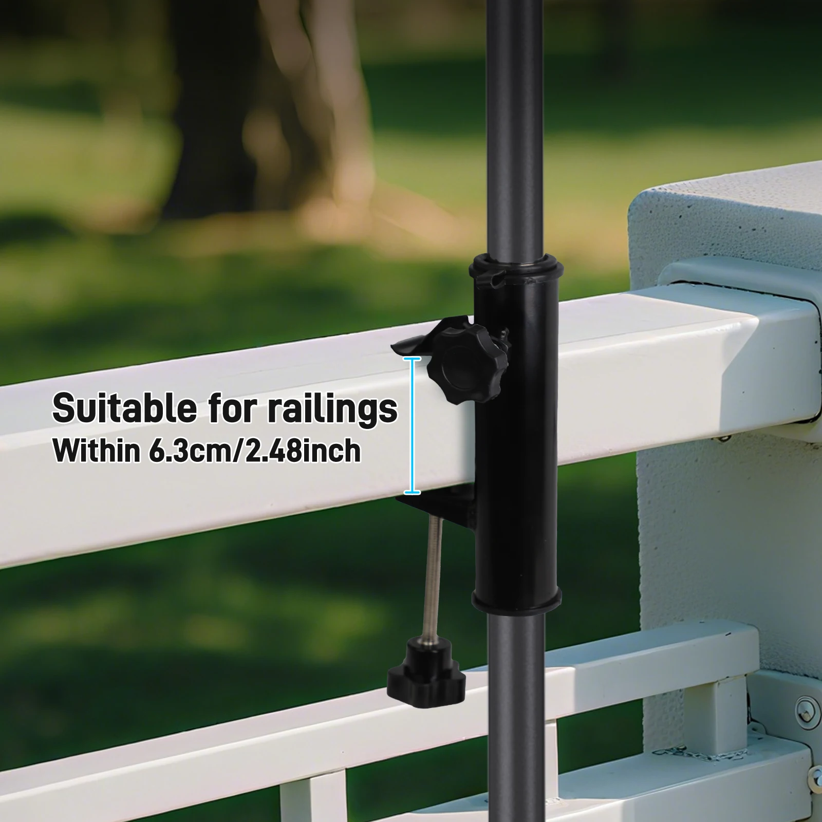 قطعة واحدة من حامل المظلة، مع تركيبات قابلة للتعديل، حامل مظلة خارجي، مناسب للباحات والطوابق والخارجية