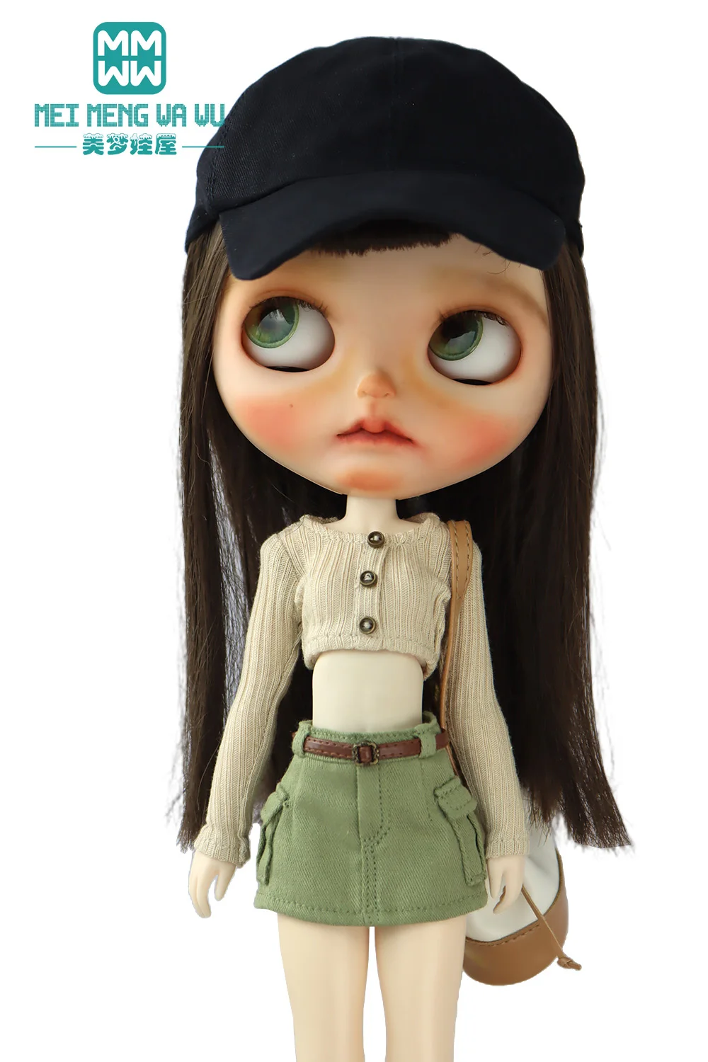 28 cm Blyth-Puppenkleidung, modische bonbonfarbene Blusen, Mini-Jeansröcke für OB23 OB24 Azone-Puppenzubehör – Detail 11