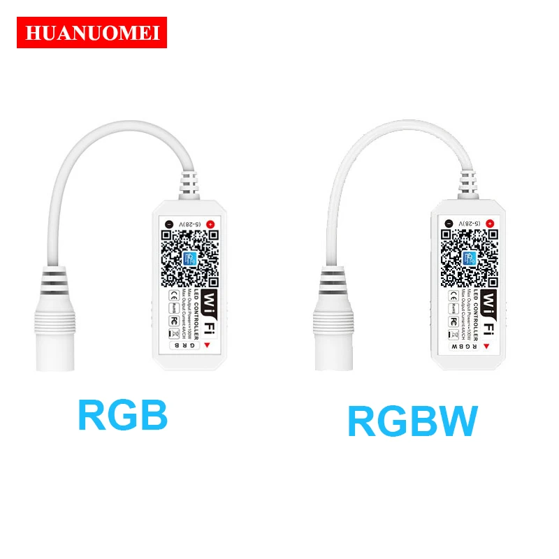 Mini RGB RGBW WiFi LED Controller DC12-24V 5050 Strip Module String Tape Lights Smart Music Dimmer Switch 12V 24V Control Driver