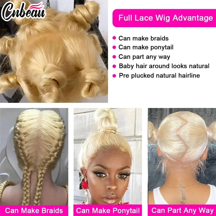 360 Full Lace Wig Real Human 613 Blonde Straight Remy Hair Brazilian 100% Human Hair Wig Hd Transparent Lace Frontal