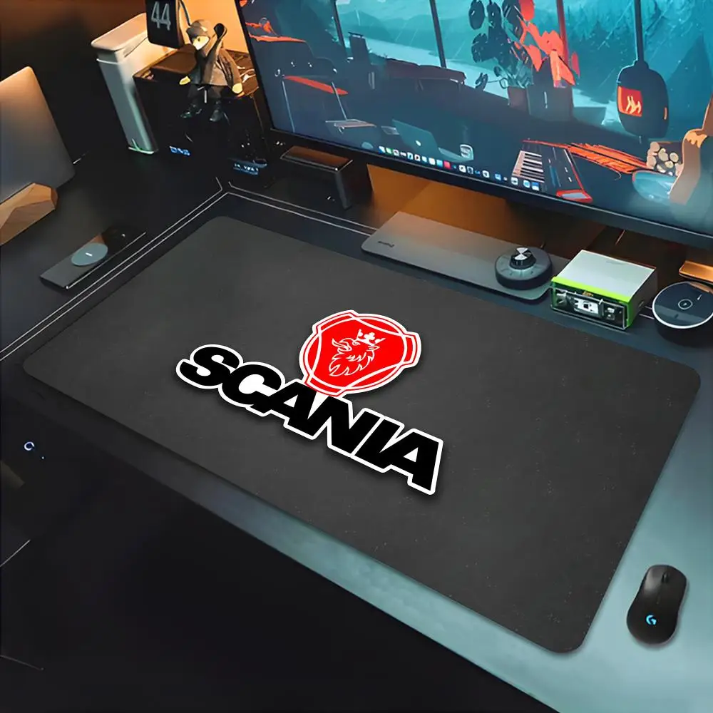 Scanias Saabs Truck Mouse Pad Tapetes de Mesa Teclado, Borracha Kawaii, Tapete de Mesa Antiderrapante, XXL,90x40cm