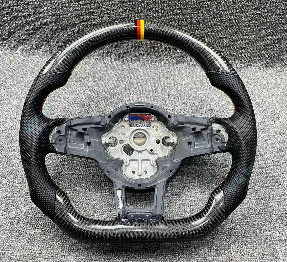 100% Real Carbon Fiber Car Steering Wheel For Volkswagen VW Golf 7 GTI Golf 7R Golf 7 Rline