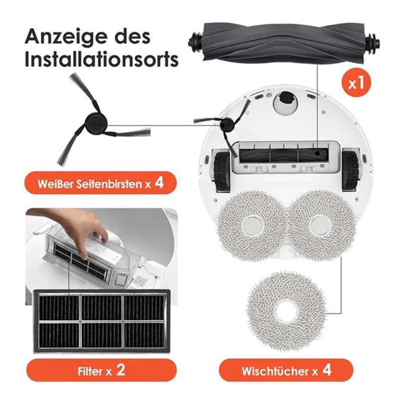 A97G ل Dreame X40 الترا جهاز آلي لتنظيف الأتربة الأسطوانة الجانب فرشاة فلتر HEPA ممسحة وسادة كيس لجميع الغبار الملحقات المكنسة الأساسية
