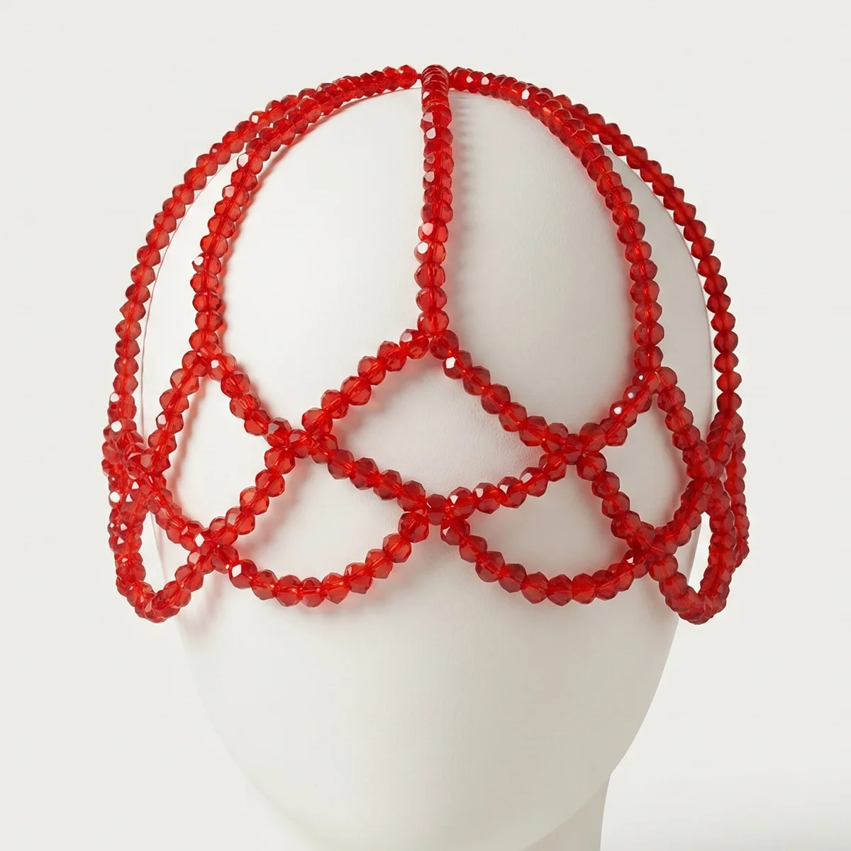 SLBRIDAL Handgefertigtes Charm-Netz mit Kristallperlen-Tropfen, Perlenbesetztes Haarnetz, Braut-Haaraccessoires für Frauen und Mädchen, Kopfschmuck – Detail 13