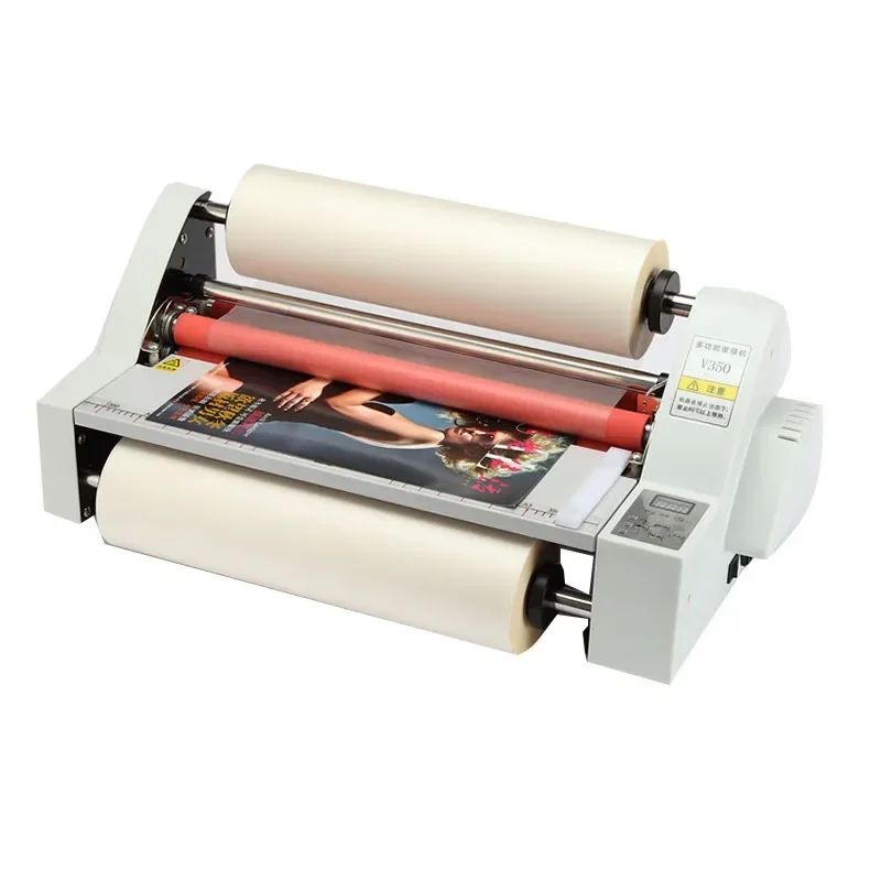 V350 Automatic Laminating Machine, Plastic Machine 220V Hot And Cold Laminating Dual-Purpose Hot Roller Laminating Machine