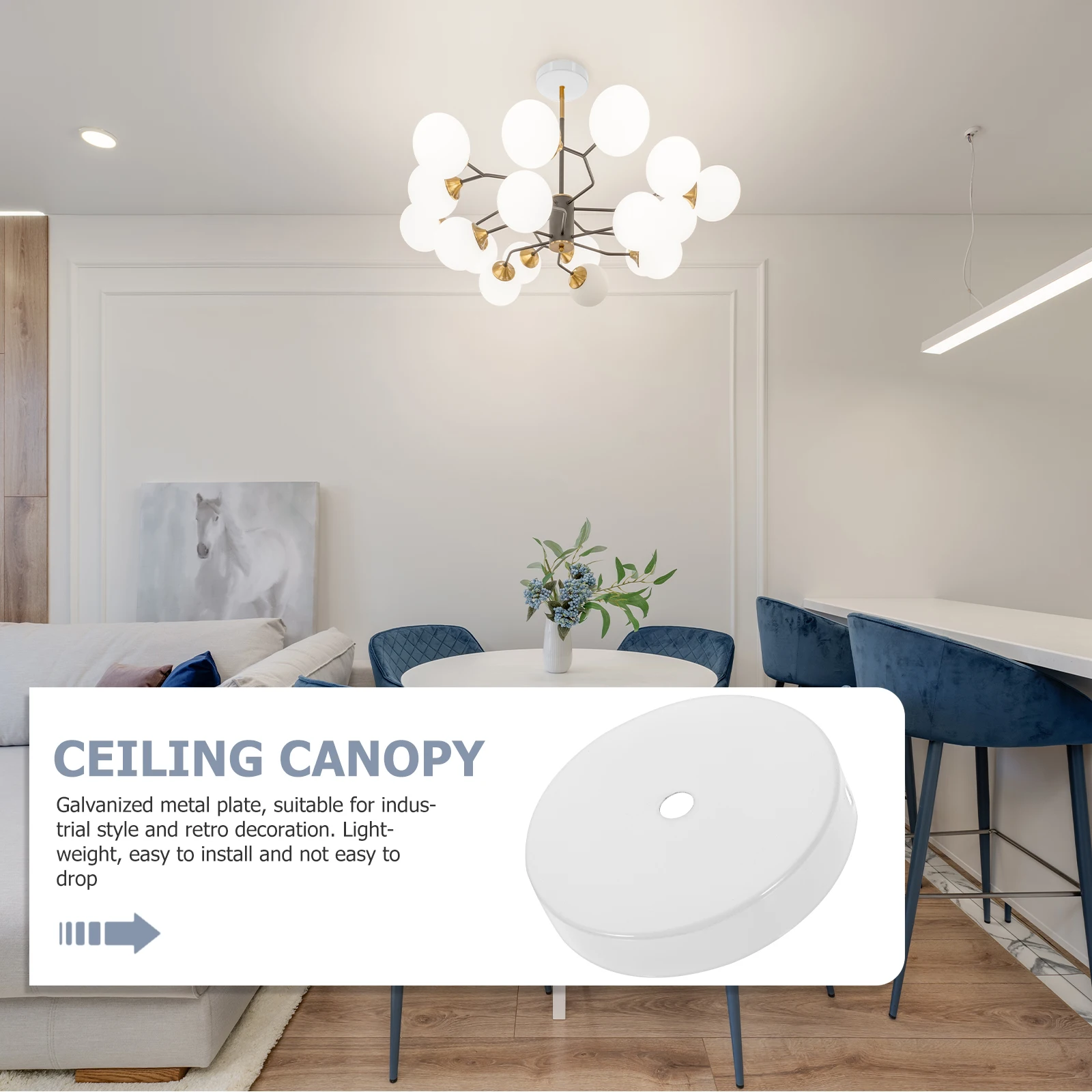 

6pcs Galvanized Metal Plate Pendant Light Canopy for Ch Kit Lightweight Install Ceiling Cover Bracket Retro Style