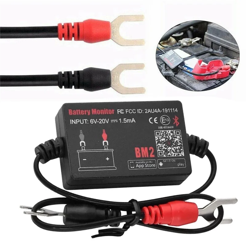 

BM2 Battery Monitor Tester 12V Battery Monitor Bluetooth 4.0 Car Battery Analyzer Charging Cranking Test Voltage Tester