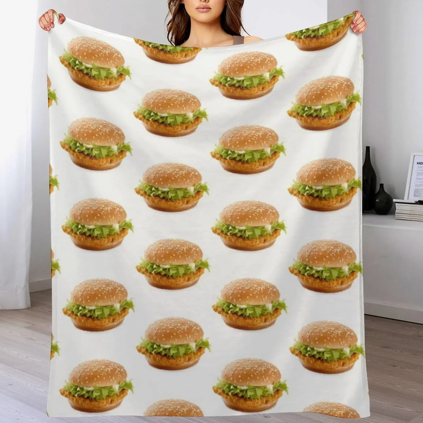 

Metric McChicken Throw Blanket Cute manga funny gift Thins Blankets