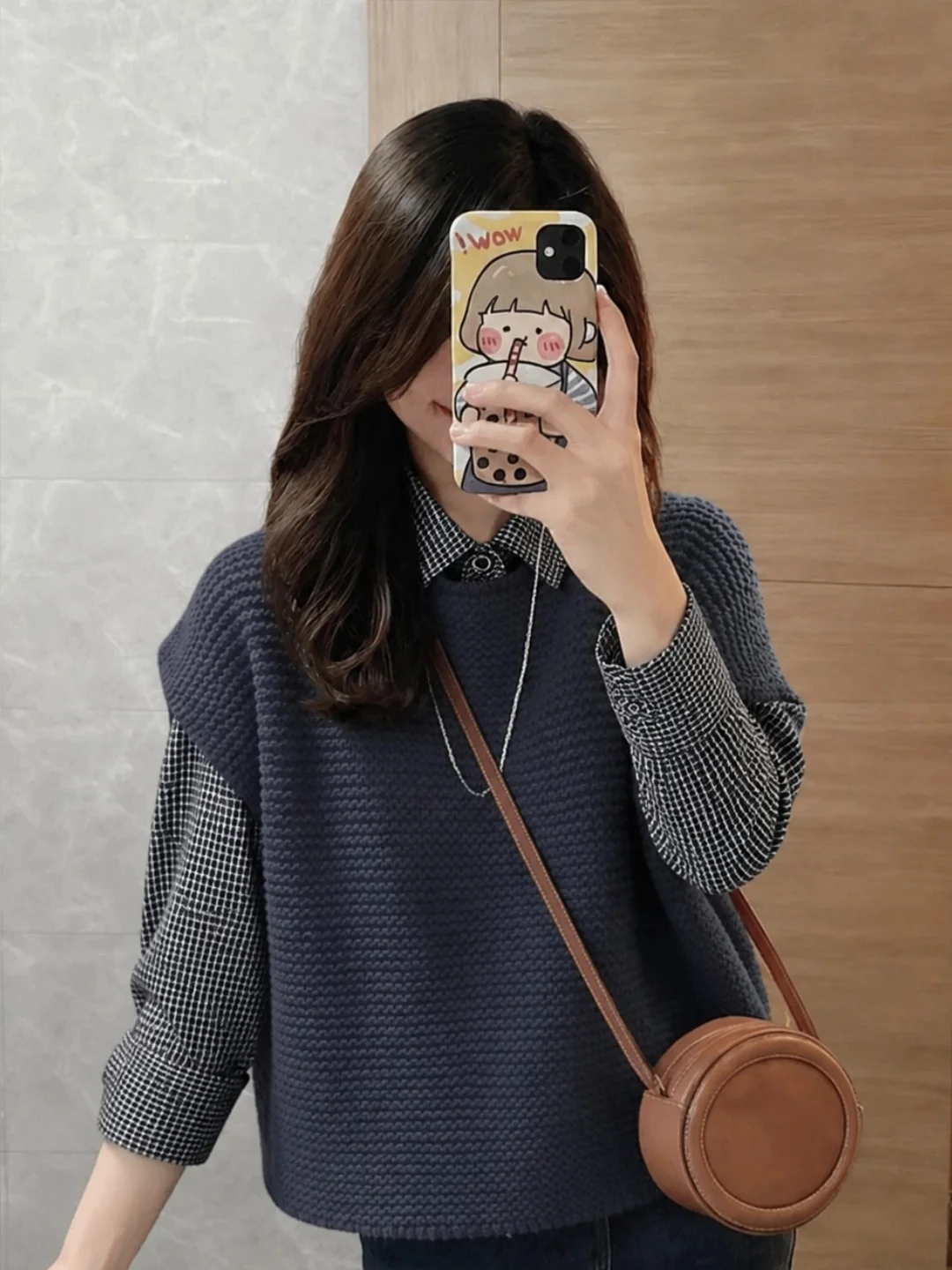 Casual Versatile Knitted Vest Women's Fashionable Layering Top Commute Style Straight Cut Regular Length Single Color Option