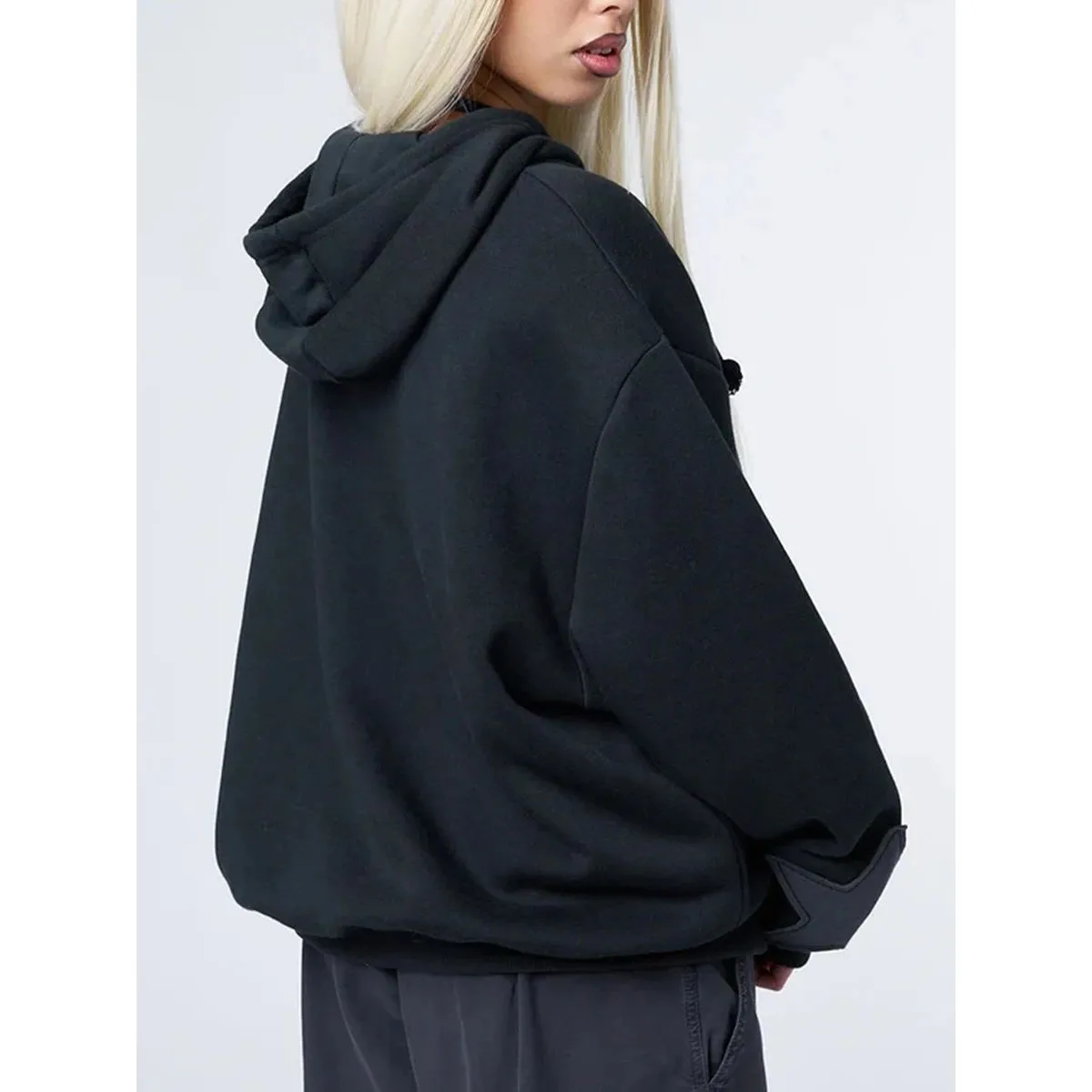 Y2K 빈티지 스타 프린트 후드 후디 여성 캐주얼 루즈핏 편안한 소프트 터치 패셔너블 스트리트웨어 스타일