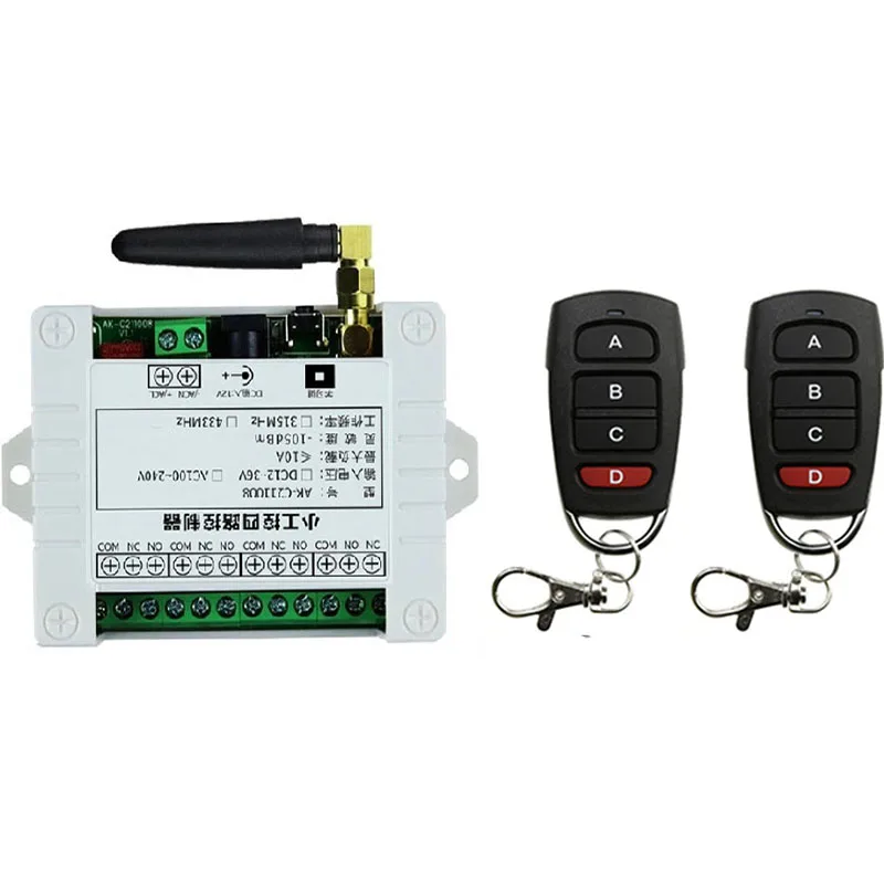 

Universal Wireless Remote Control Switch 433MHz DC12V 24V 36V 4CH Relay Receiver Rf Transmitter For Garage/Gate/Motor/Light/Lamp