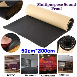 50x200cm Self-adhesive Acoustic Foam Car Sound Deadener black anti sound proof foam fanels for Music Studio KTV Office Home Wall
