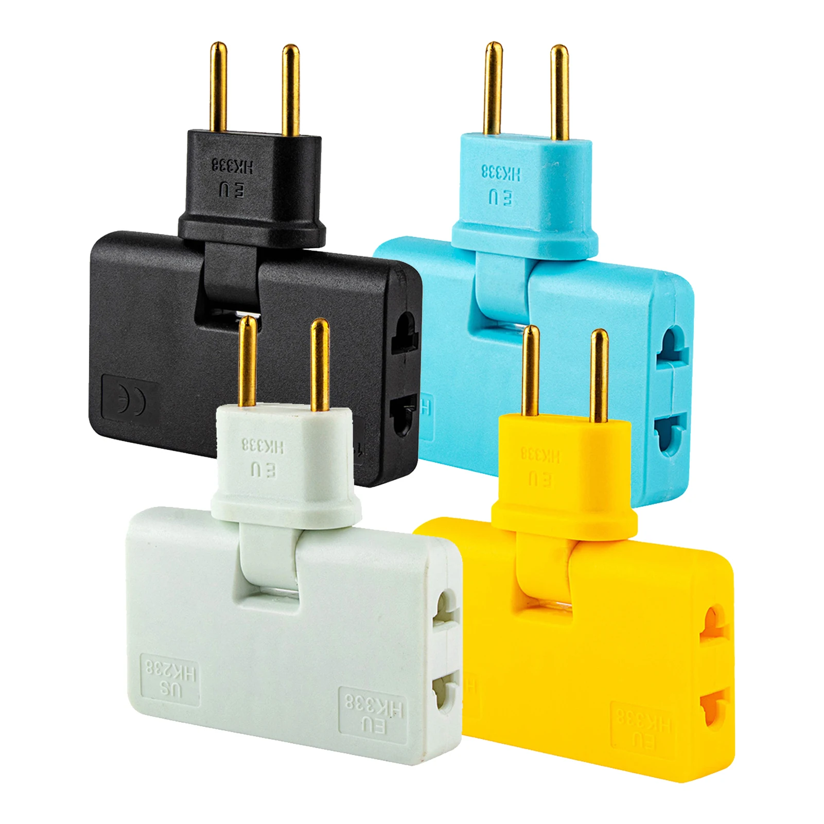 หมุนปลั๊ก EU Converter 3 In 1 Rotatable Outlet Extender 180องศาปลั๊ก Mini Mini Slim Wireless Outlet อะแดปเตอร์