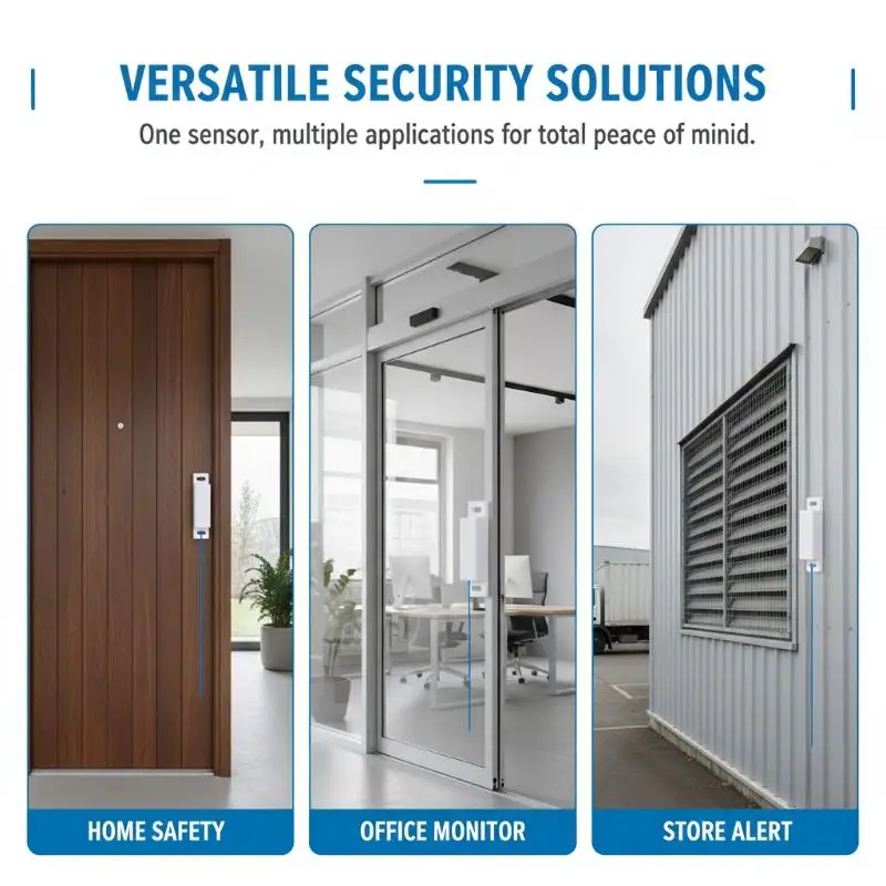 

NO NC Contact Magnetic Sensor Alarm High Sensitivity for Doors Windows Home Apartment Security Monitoring