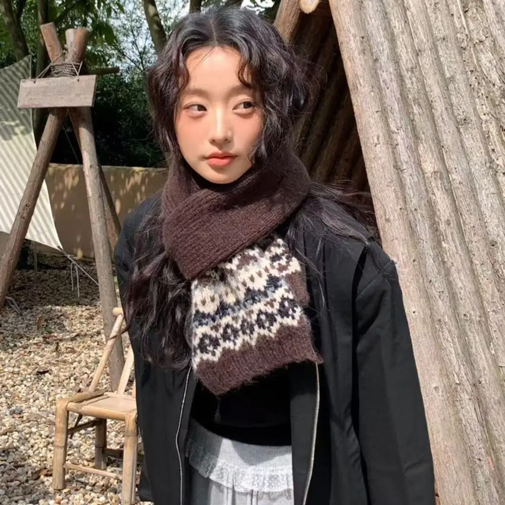 

Классический шерстяной жаккардовый вязаный шарф, утепленные зимние кашемировые шарфы, теплая однотонная шаль в стиле Fair Isle, осень-зима