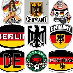 Germany Deutschland Flag Car Bumper Sticker Coat of Arms of Germany Shield Eagle Decal German Country Code Flag D DE DDR Decals