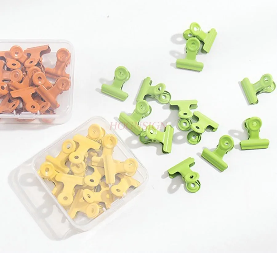 12pcs Mo San Color Round Grip Ledger Long Tail Clip Cute Color Long Tail Ticket Clip Student File Sorting Iron Clip - Image 5
