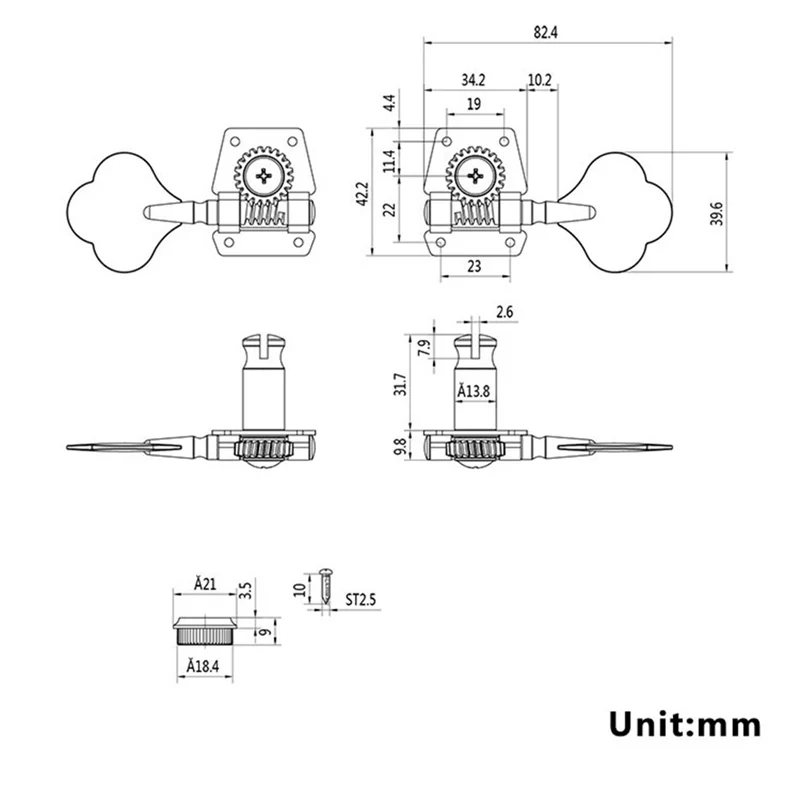 For Electric Bass String Knobs Bass Open Plum String Knobs String Alignment Knobs Stringers Left and Right One Each