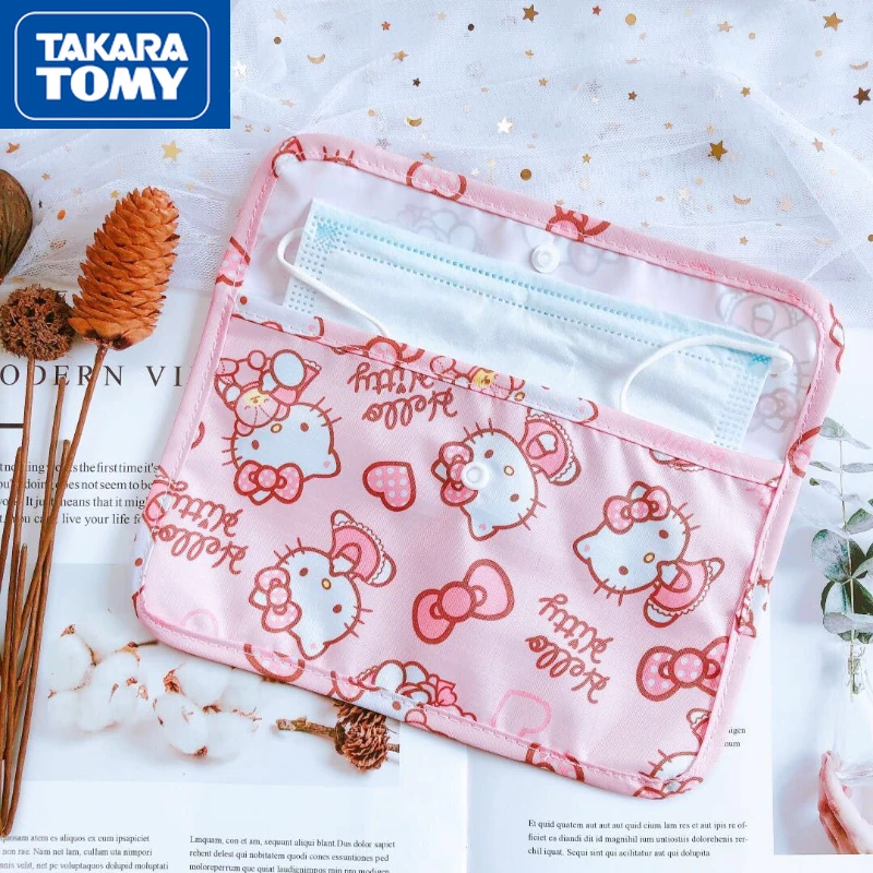 

TAKARA TOMY Cartoon Hello Kitty Children's Antibacterial Mask Protection Storage Bag Student Portable Cute Storage Bag