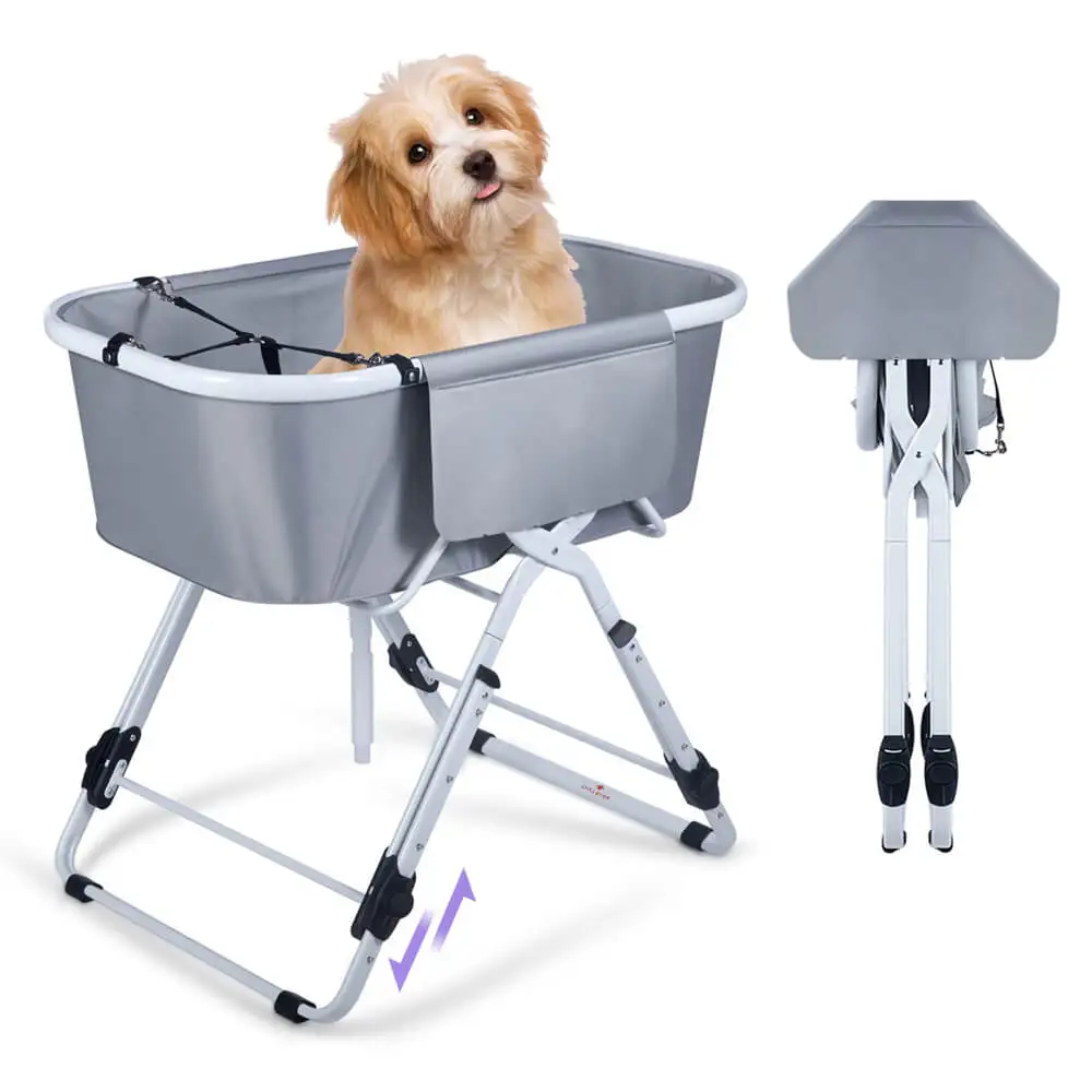 Adjustable dog pet shower grooming tub Portable Dog Bath cleaning Tub Elevated Foldable Pet Washing Station