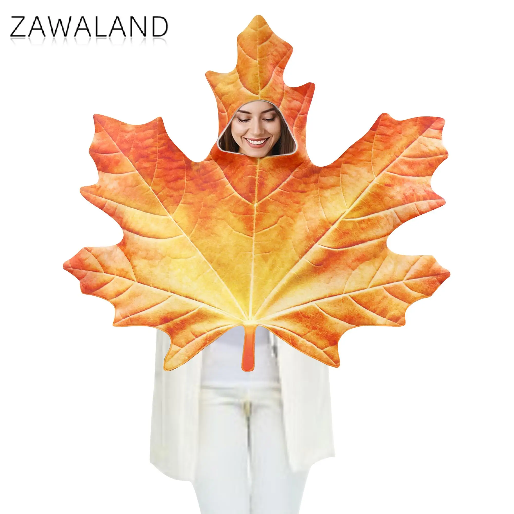 

Funny Maple Leaf Cosplay Costume Jumpsuit Women Halloween Carnival Purim Holiday Disguise Performance Outfit Clothes