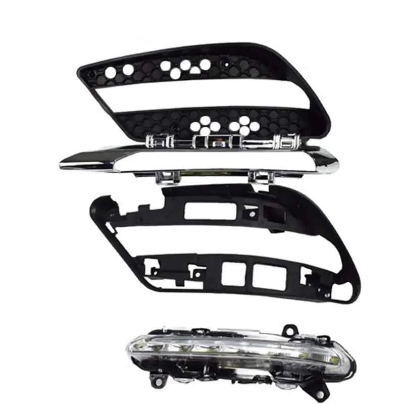 

M93K-For Mercedes Benz C Class W204 2008-2011 Front LED Daytime Running Light Fog Lamp Grille Kit